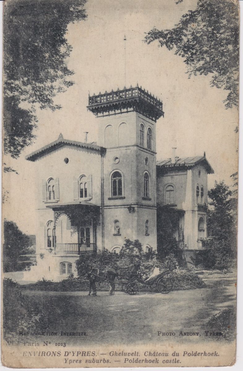 A postcard showing Polderhoek Chateau before the war.